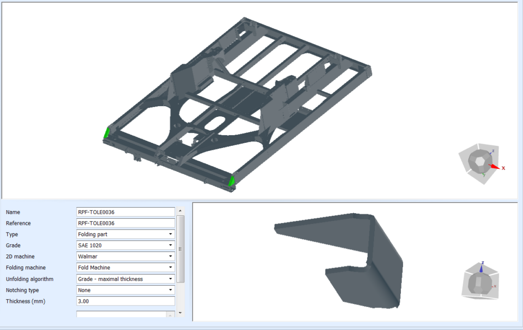 CAD assembly 2D sheet metal part
